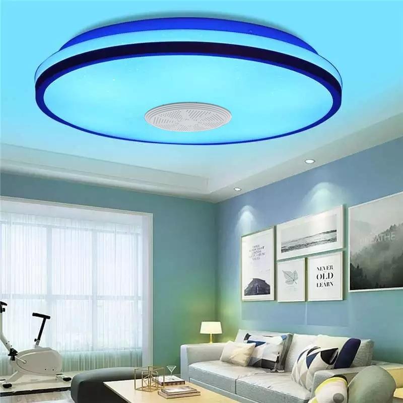 bluetooth music ceiling lamp l round bedroom light appled colorful lamp rgb factory direct sales 34cm new Item Picture