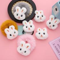 sweet bunny plush hair ring cartoon animal brooch korean hair accessories hair elastic hairpin bag clothing accessories