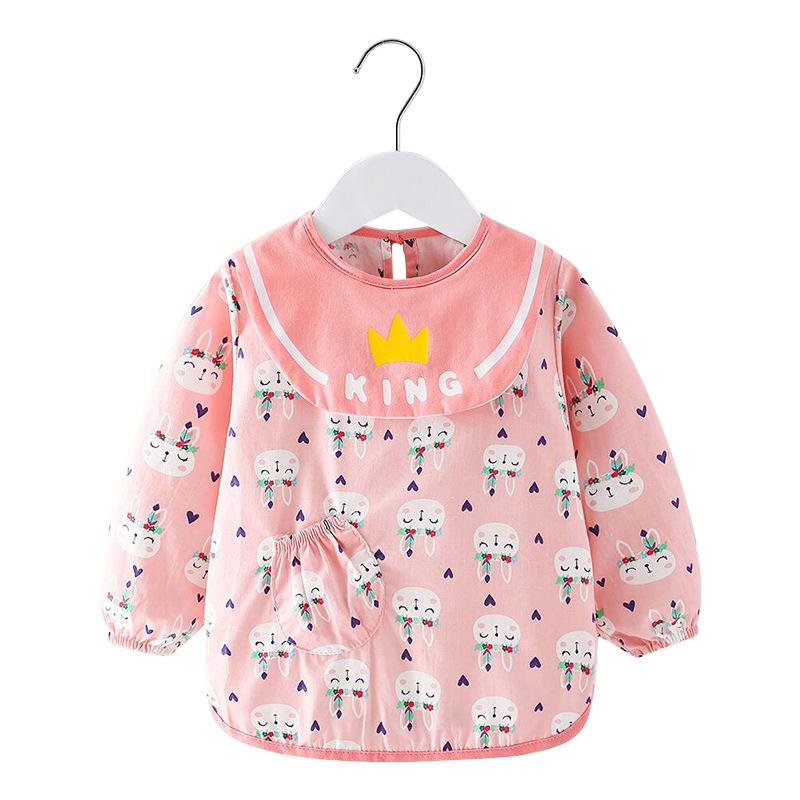 children's gown pure cotton waterproof autumn and winter baby long-sleeved baby bib eating protective clothing apron blouse new Item Picture