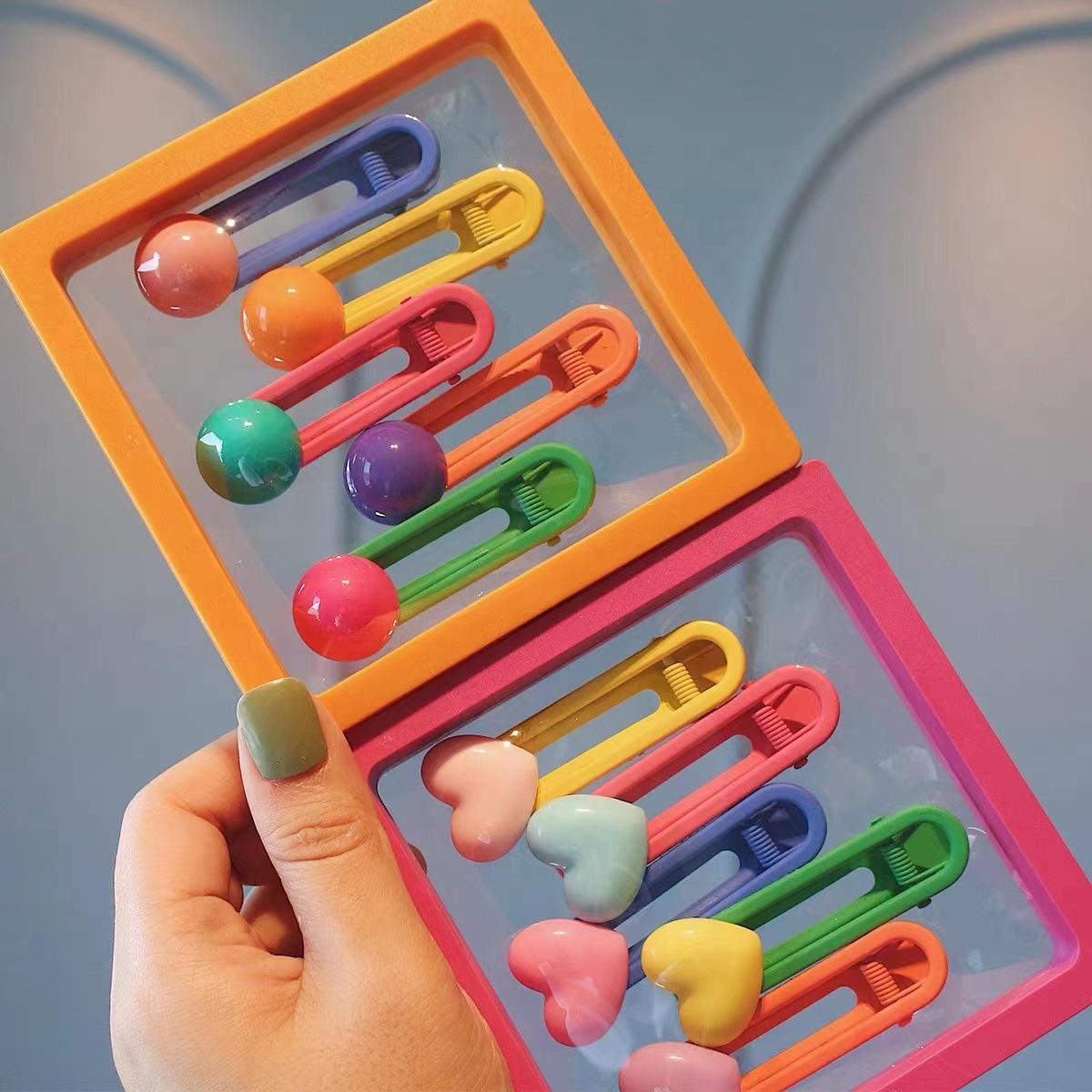 candy color love hairpin children bangs broken hair finishing hairpin clip baby cartoon cute duckbill clip headdress
