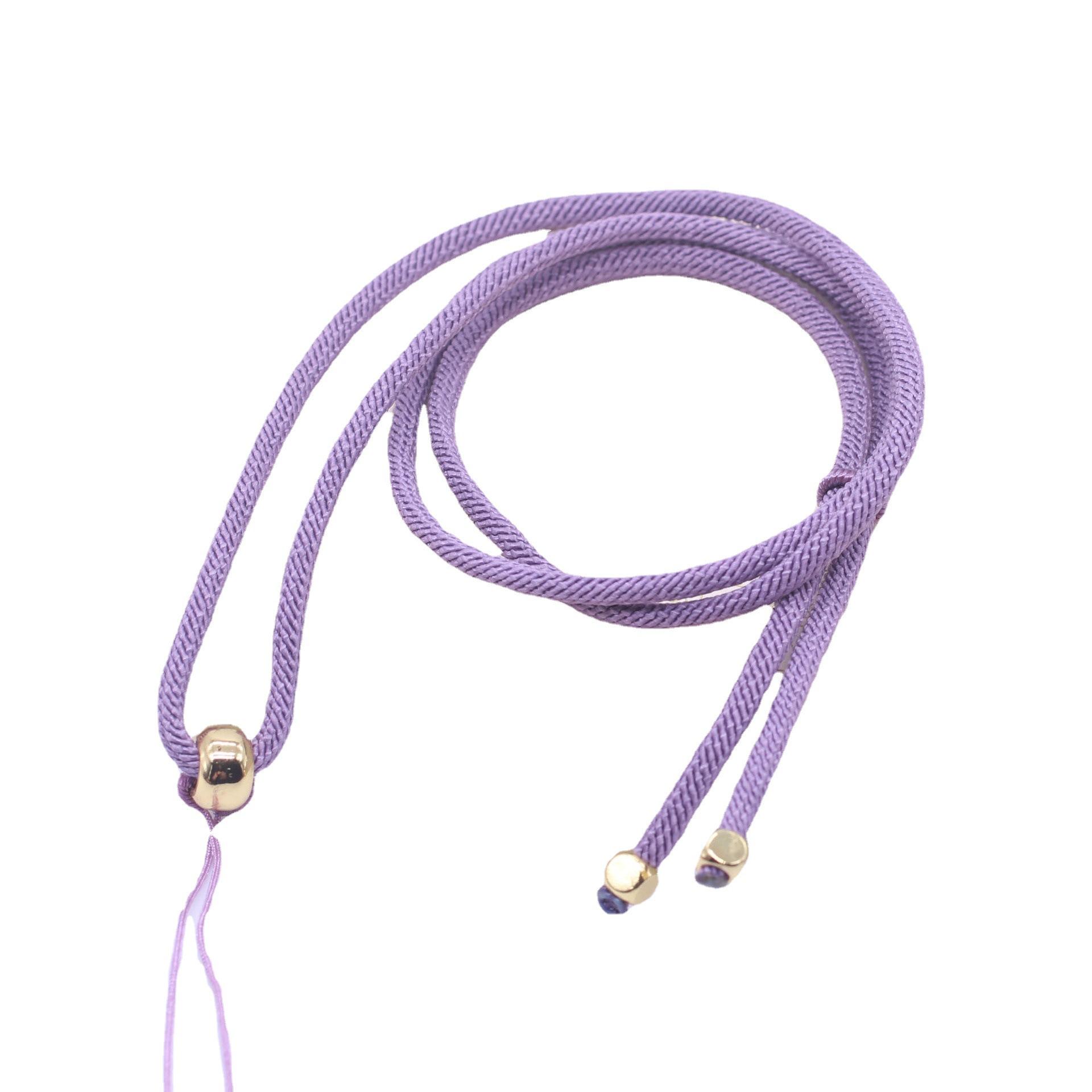 semi-finished products hand-woven diy necklace rope clavicle chain sweater chain beeswax amber jade pendant neck rope lanyard Item Picture