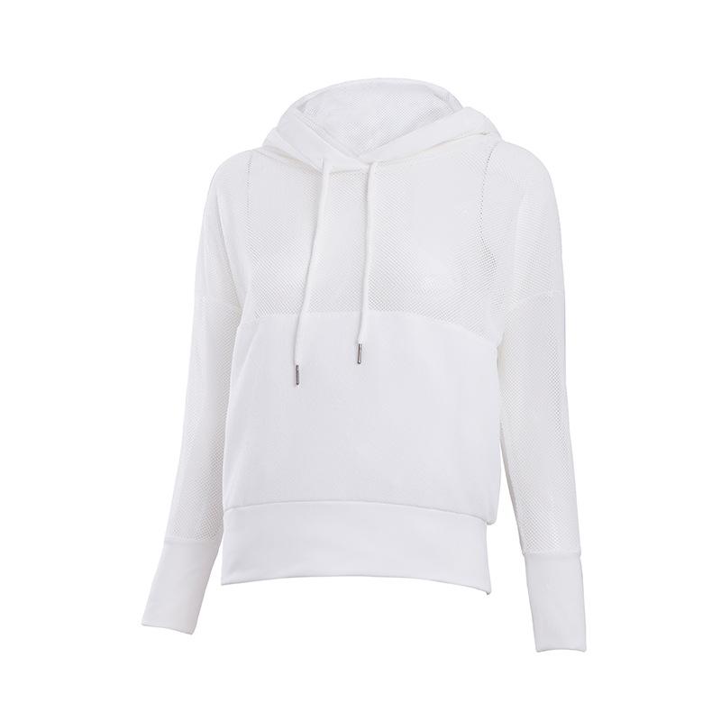 Spring Loose Casual Mesh Hooded Sunscreen Yoga Clothes Thin Sports Blouse Women's Running Breathable Workout Clothes Long Sleeve Item Picture