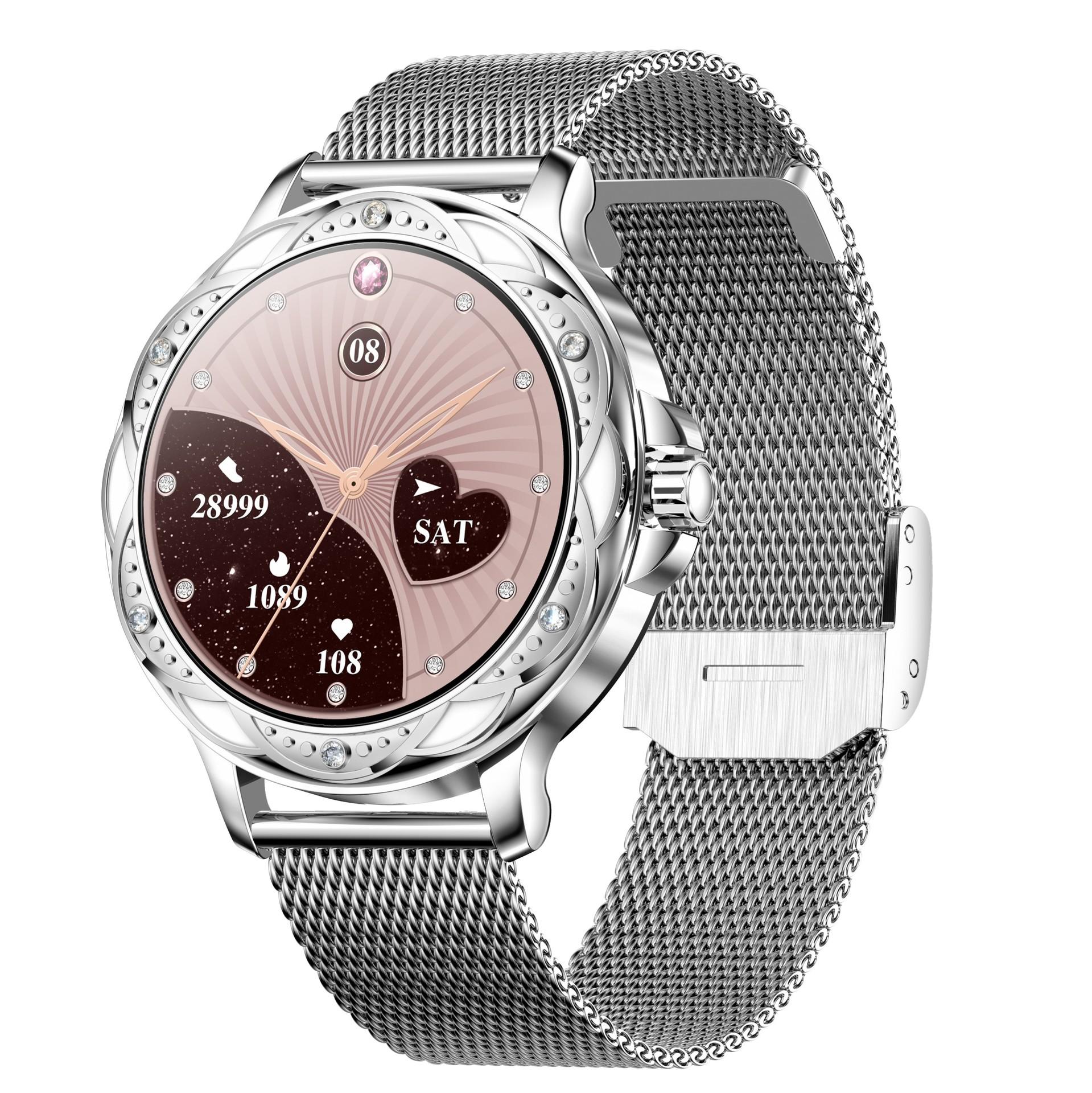 cf12 smart watch new female bluetooth call heart rate blood pressure monitoring information weather sports step counting details Picture