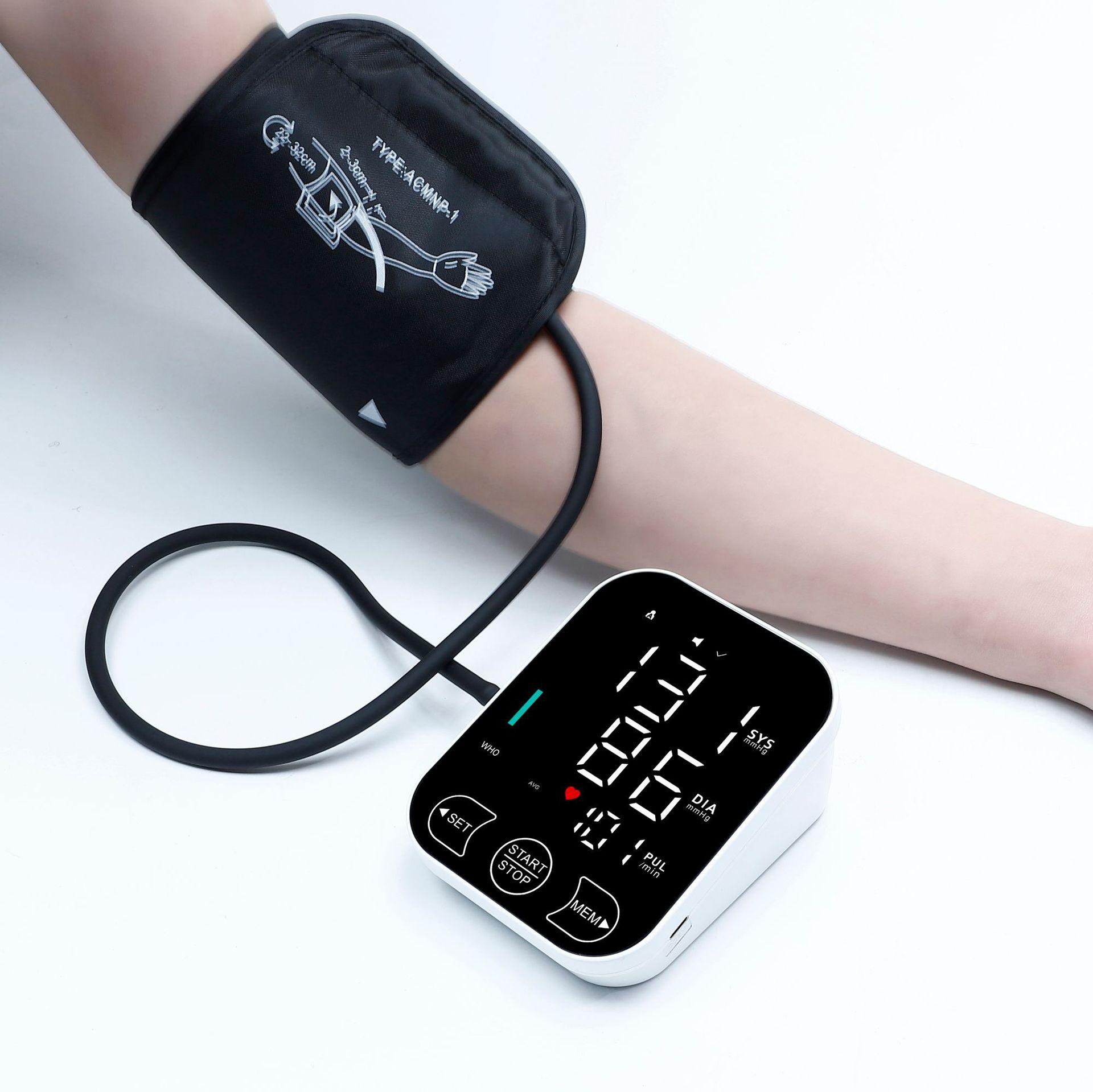 supply foreign trade russian voice led large screen electronic sphygmomanometer charging blood pressure meter blood pressure measuring instrument foreign trade Specification drawing