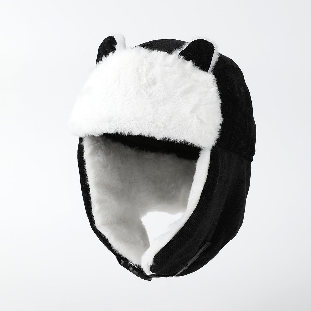 Foreign Trade Women's Winter Cat Ears Ushanka Fleece-lined Thickened Warm Hat Windproof Outdoor Riding Earmuffs Hat Generation Hair full figure