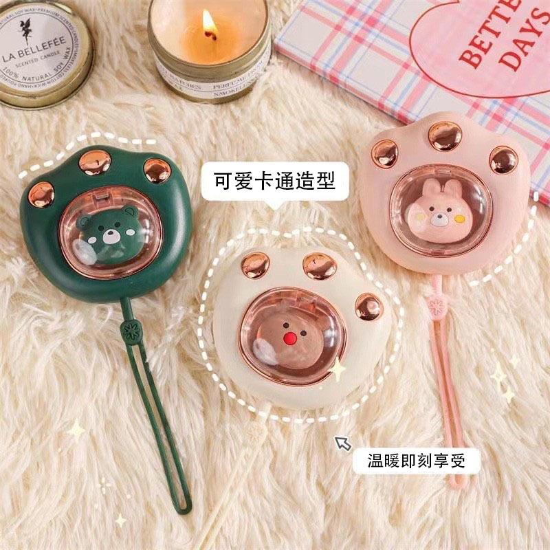 winter gift cat's paw hand warmer portable cartoon heating heating pad printable logo charging hand warmer