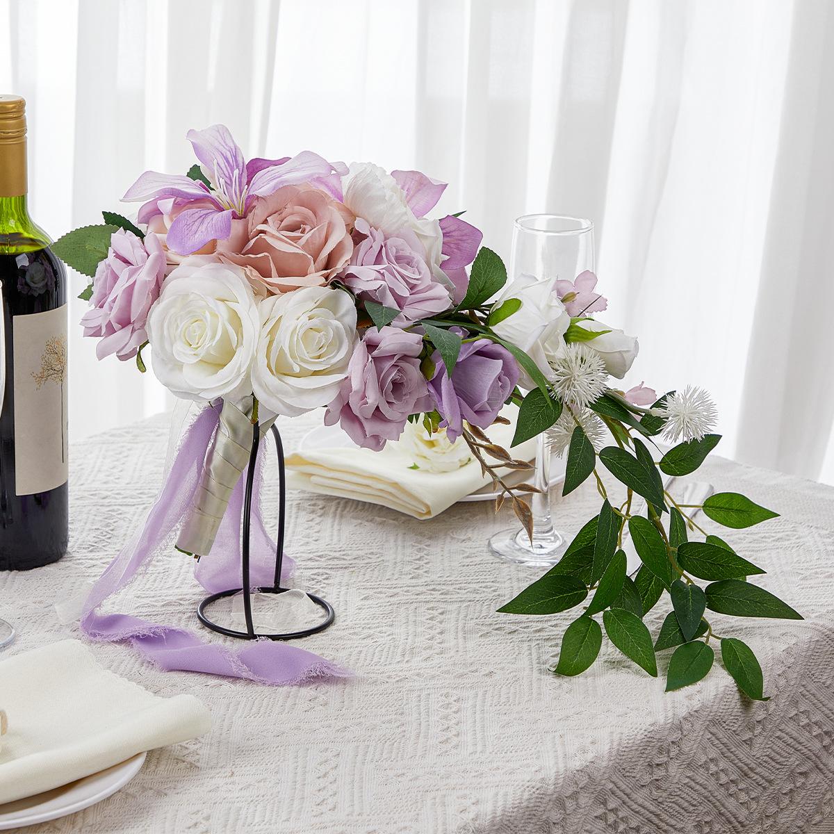 cross-border hot selling bridal bouquet wedding waterfall water drop hand-held fake flower wedding celebration decoration bouquet simulation fake flower