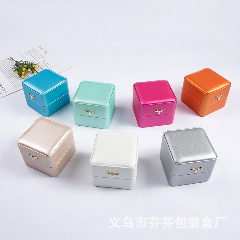 factory direct supply multi-color led light ring packing box jewelry store ring display case high-end jewelry box