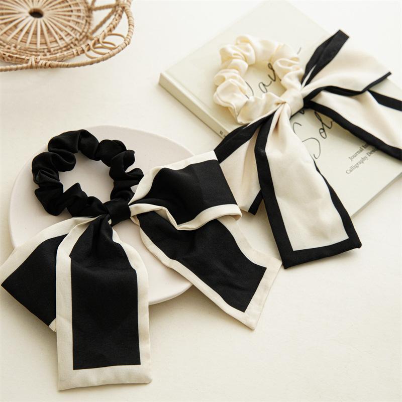 japanese and korean summer bowknot hair ring women's hairtie ponytail ribbon ins large intestine hair ring headdress in stock batch