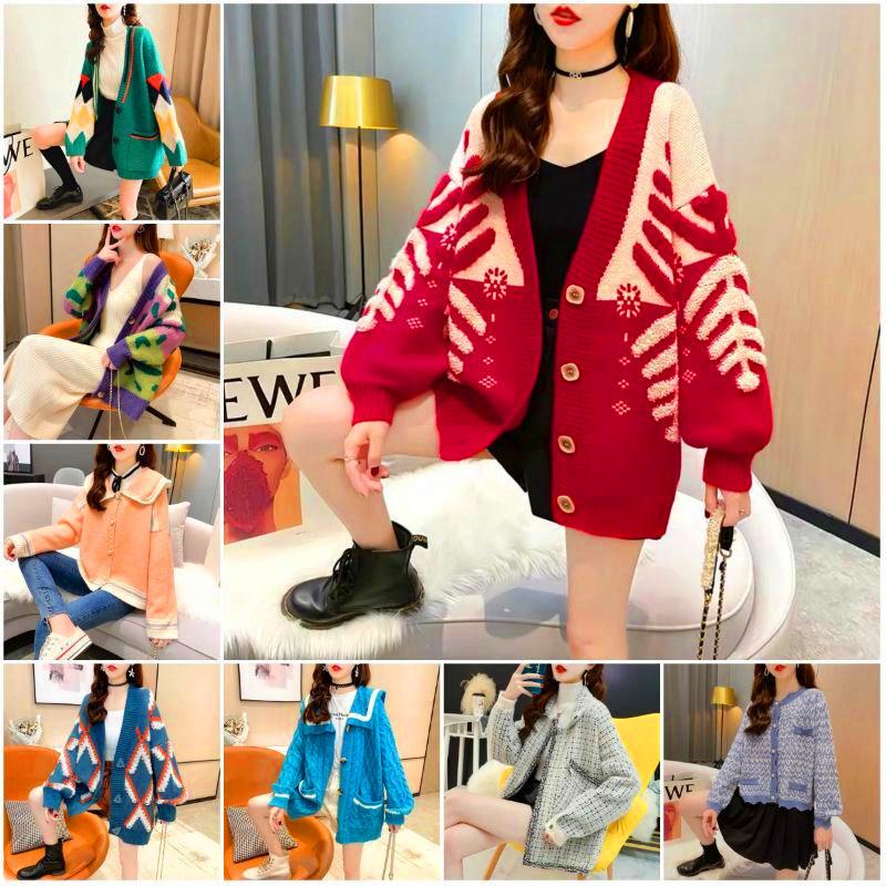 Sweater Women 2024 Women's Autumn and Winter Clothing plus Size Sweater Bottoming Shirt Women's Tup Cardigan Coat Foreign Trade Wholesale
