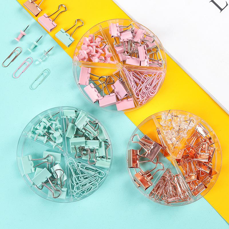 multifunctional long tail clip combination office push pin clip binder clip suit student color paper folder