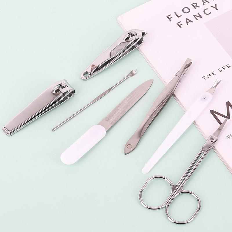 Fresh Cartoon Nail Clippers Suit 7-Piece Set Home Beauty Manicure Implement Student Gift Nail Scissor Set Specification drawing