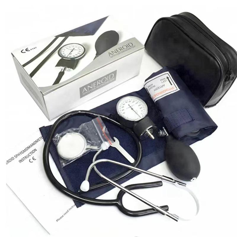 liquid-free manual sphygmomanometer with stethoscope arm blood pressure meter aneroid sphygmomanometer old-fashioned Item Picture