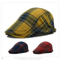 spring and autumn new plaid hat female korean style fashion brand beret men's peaked cap winter fashion tide advance hats