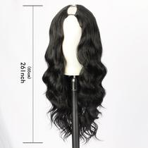 european and american half headgear wig women's body wave clip hair extension long curly hair synthetic wigs u part wigs