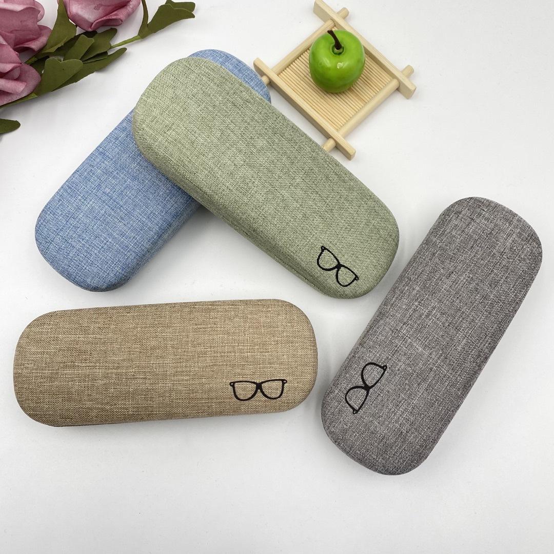 new fabric craft glasses case cotton and linen glasses case simple large frame men's and women's glasses cases made glasses case logo full figure