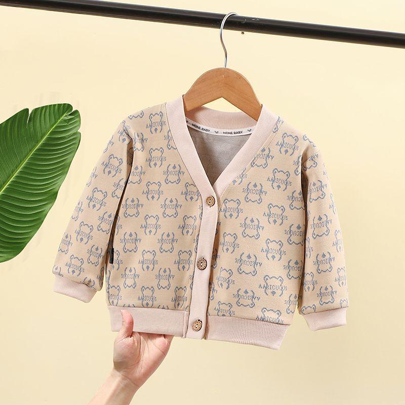 spring and autumn children's knitted coat top baby boy baby girl casual thin cardigan jacket fashion knitwear