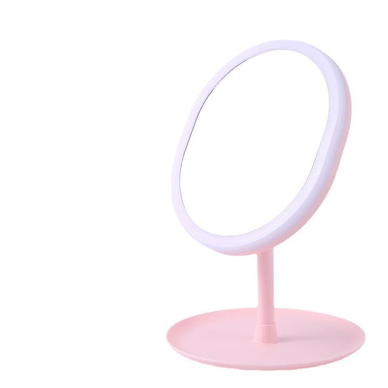 Smart Desktop with Light Storage Double-Sided Vanity Mirror Female Portable Portable Fill Light Beauty Small Mirror Item Picture