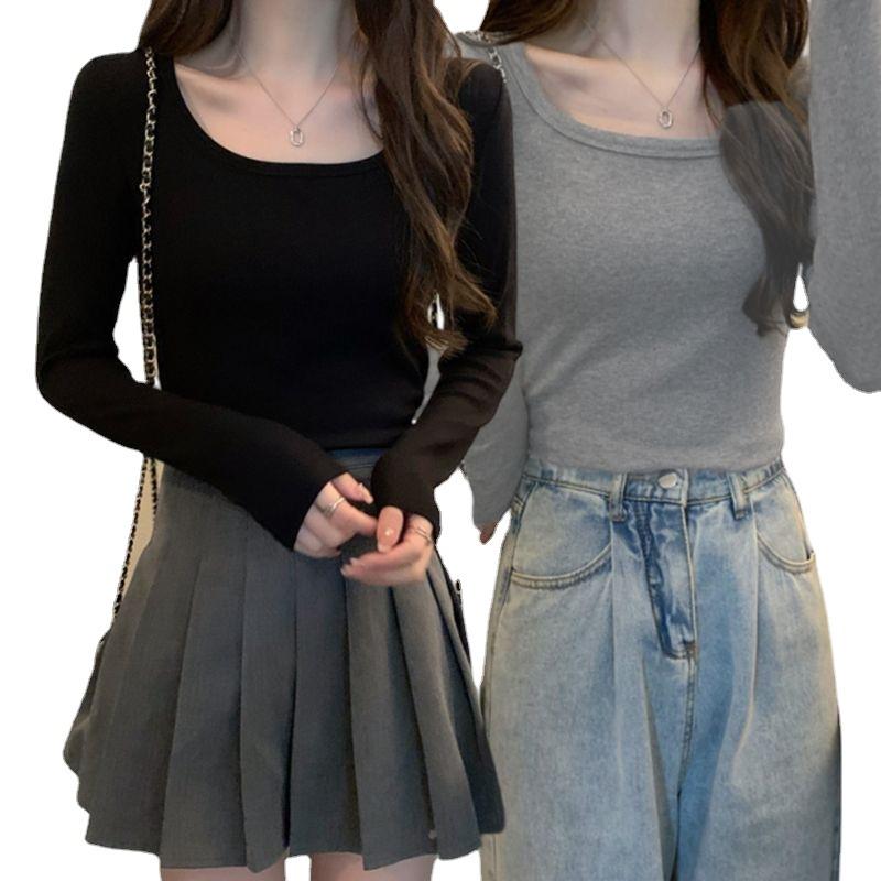 De Velvet Double-Sided Bottoming Shirt Women's Autumn 2023 New Warm Inner Wear Blouse Slim Slimming Outerwear Long-Sleeved T-shirt  Item Picture