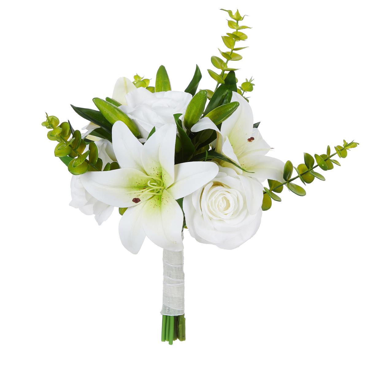 wedding white water drops bridal bouquet wedding bride waterfall artificial flower simple nordic style common calla bridesmaid bouquet