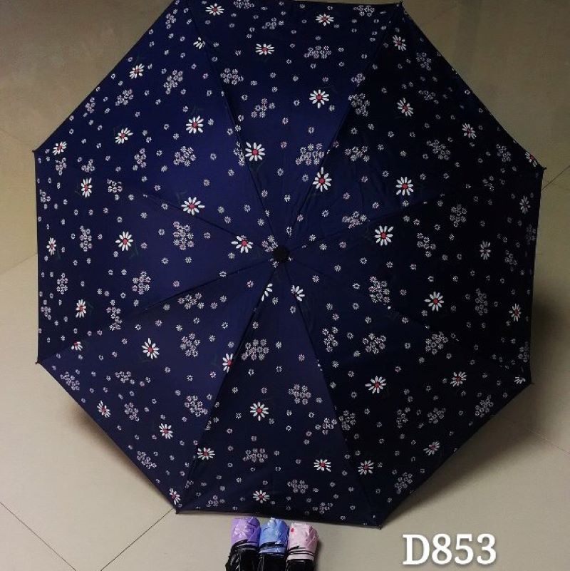 D853天明晴雨两用学生成人男女三折叠晴雨两用伞