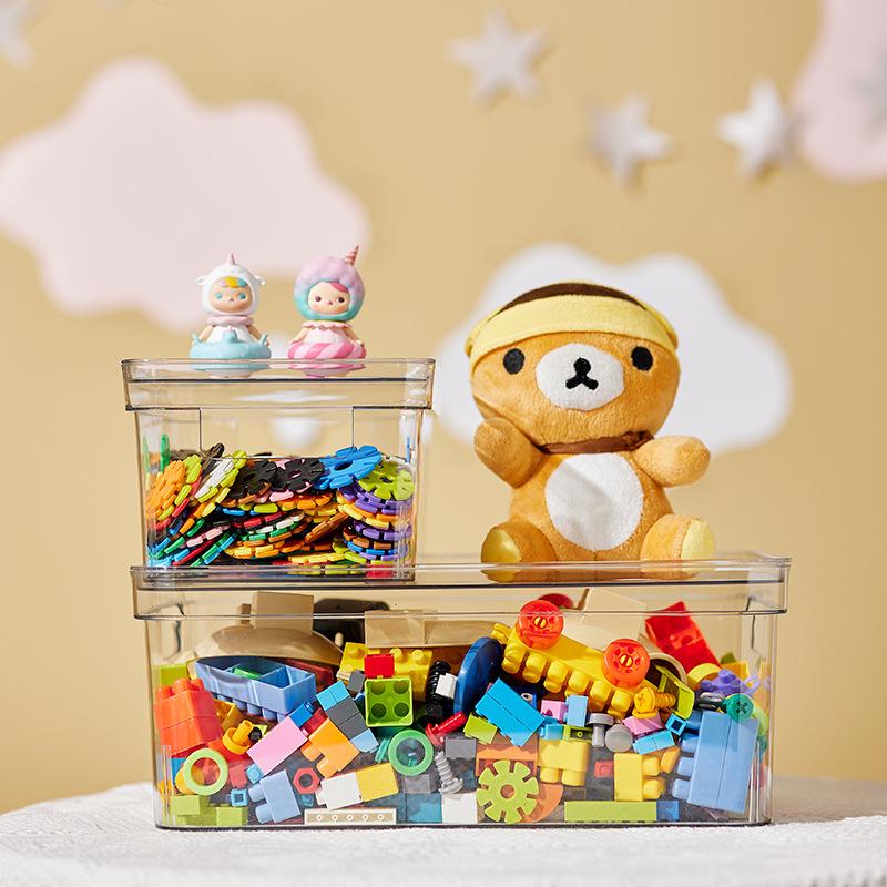storage box plastic storage box toy storage christmas building blocks children's toy storage box transparent toy organizing thumbnail