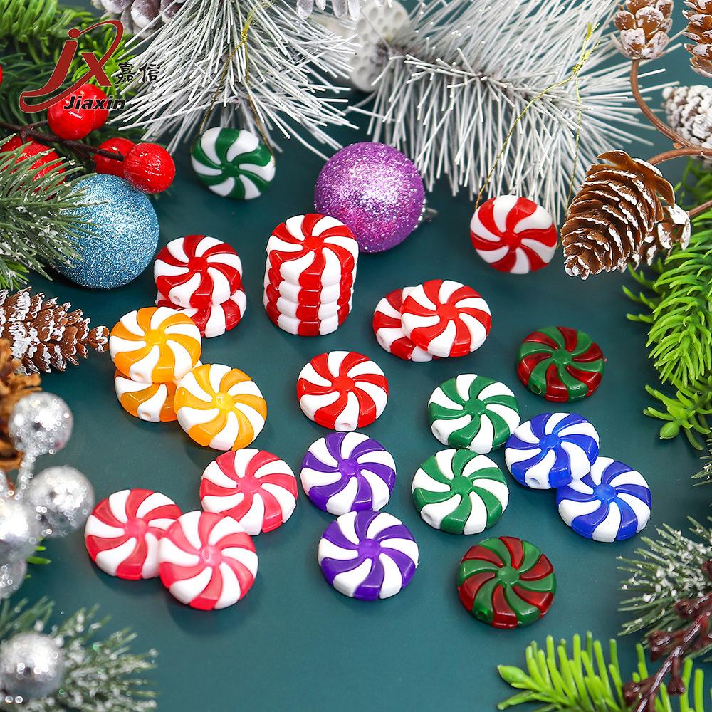 candy christmas lollipop holiday decoration cotton candy windmill red and white mint candy christmas tree pendant factory wholesale