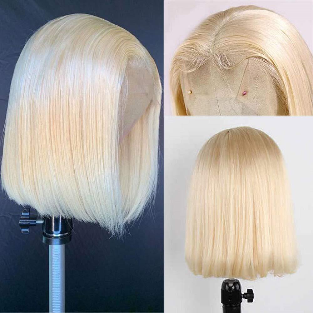 women's front lace wig real human hair 613wig human hair highlight white wig real hair bob head cover