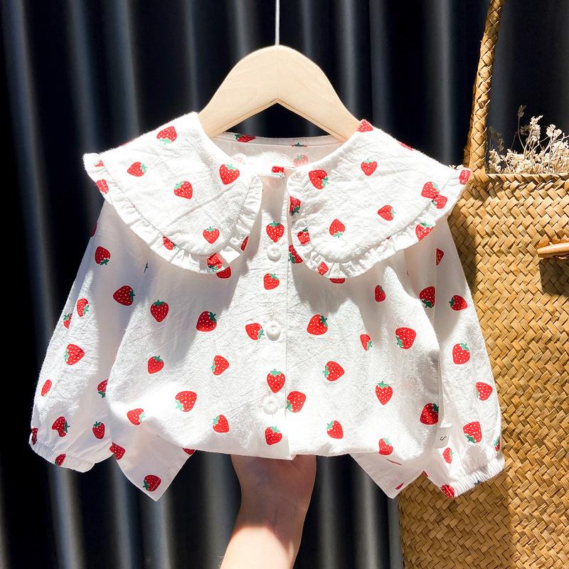 girl's shirt 2023 new baby girl long sleeve blouse spring and autumn fashionable clothes little girl's shirt fashion full figure