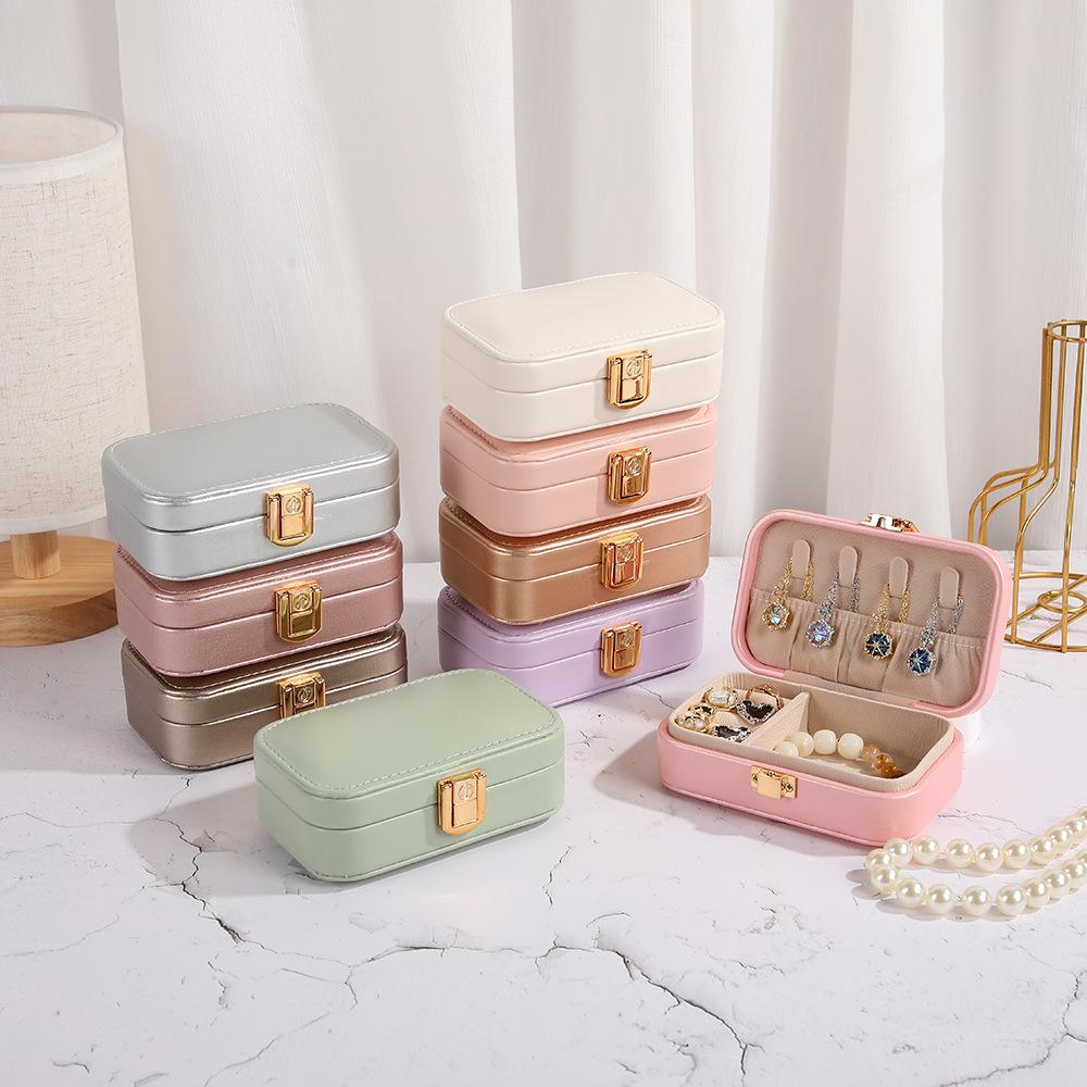 macaron leather jewelry storage bag girl heart large-capacity jewelry packing box dustproof moisture-proof exquisite jewelry box