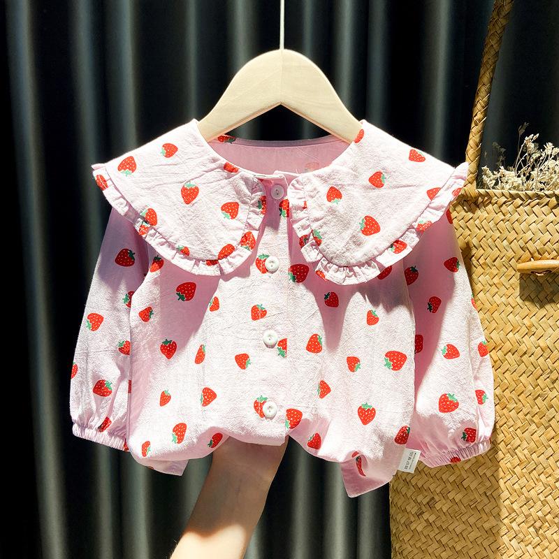 girl's shirt 2023 new baby girl long sleeve blouse spring and autumn fashionable clothes little girl's shirt fashion details Picture