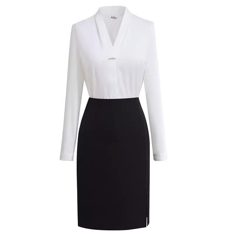 white shirt women's high sense fashionable stylish adult lady like woman business suit v-neck base inner wear blouse ol commuters' workwear Item Picture