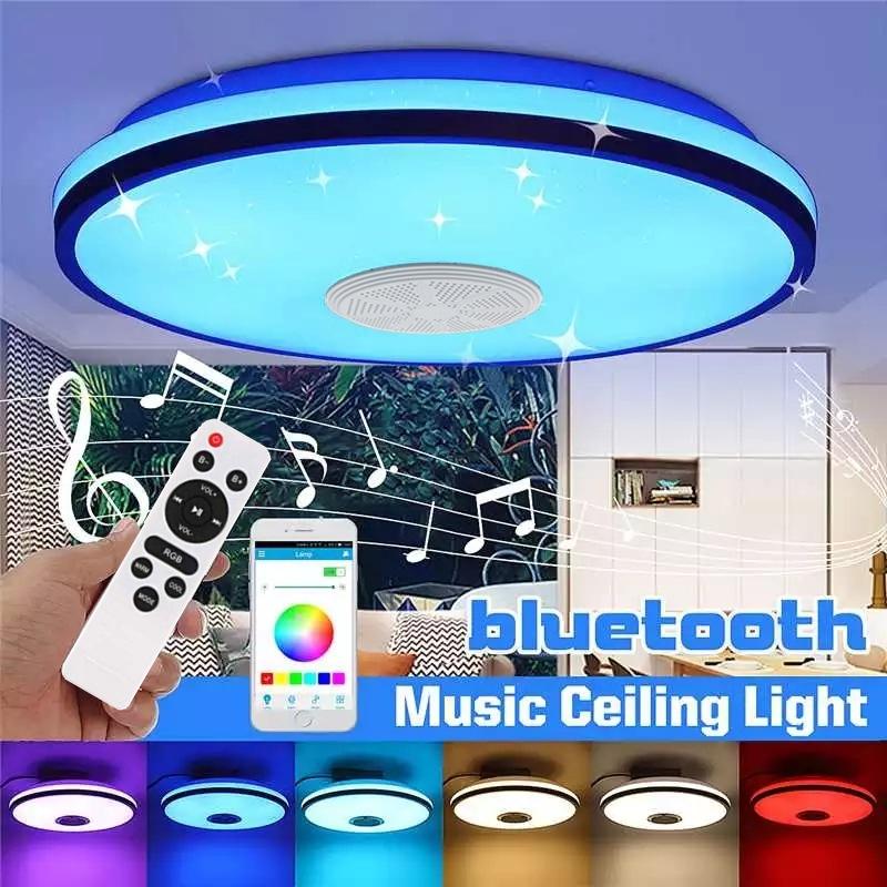 bluetooth music ceiling lamp l round bedroom light appled colorful lamp rgb factory direct sales 34cm new full figure