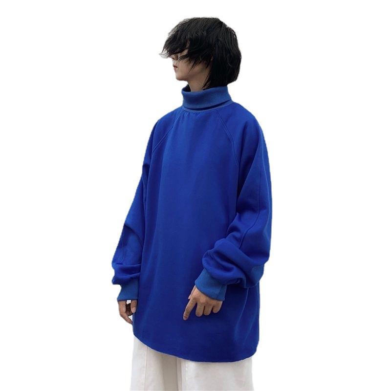 klein blue turtleneck bottoming shirt men's ins trendy autumn and winter thickened warm t-shirt men's loose casual inner wear blouse Item Picture