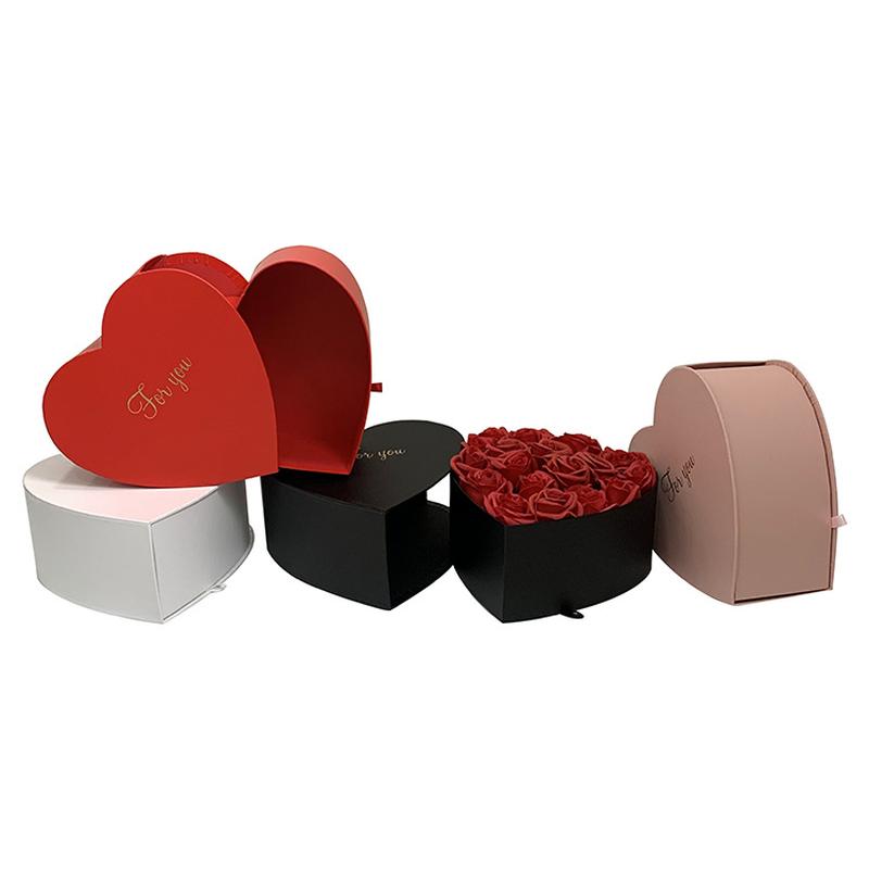 popular heart-shaped pull-out single product flower gift box hand gift box flower arrangement box birthday gift box