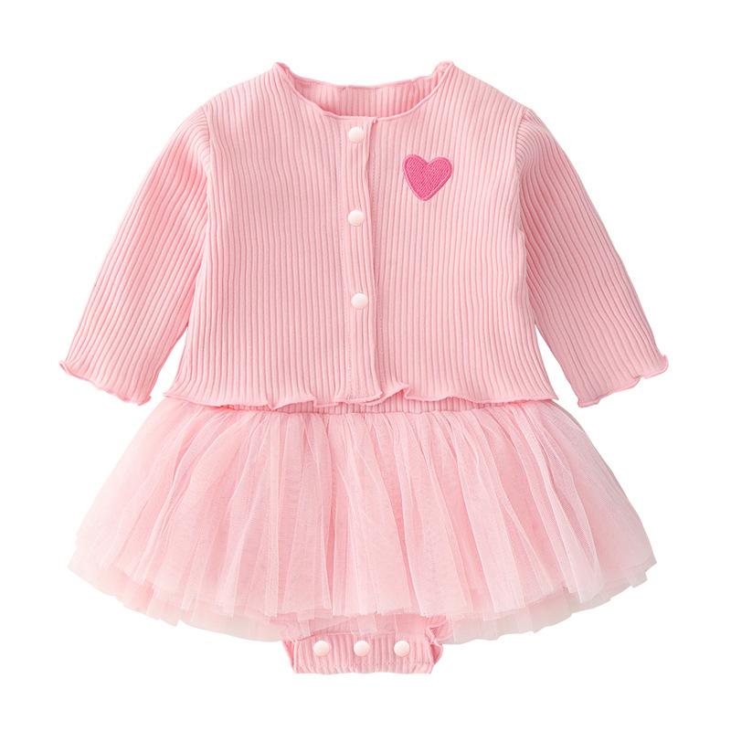 clothes for babies baby long-sleeved cardigan baby bodysuit dress children's clothing skirt two-piece set multi-color spring, summer and autumn