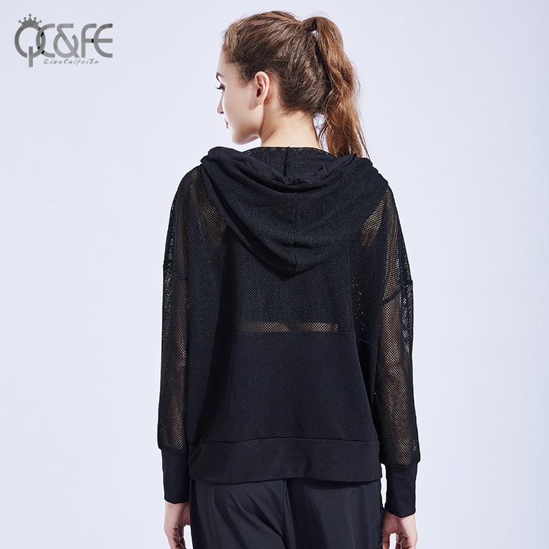 Spring Loose Casual Mesh Hooded Sunscreen Yoga Clothes Thin Sports Blouse Women's Running Breathable Workout Clothes Long Sleeve Application Scenario