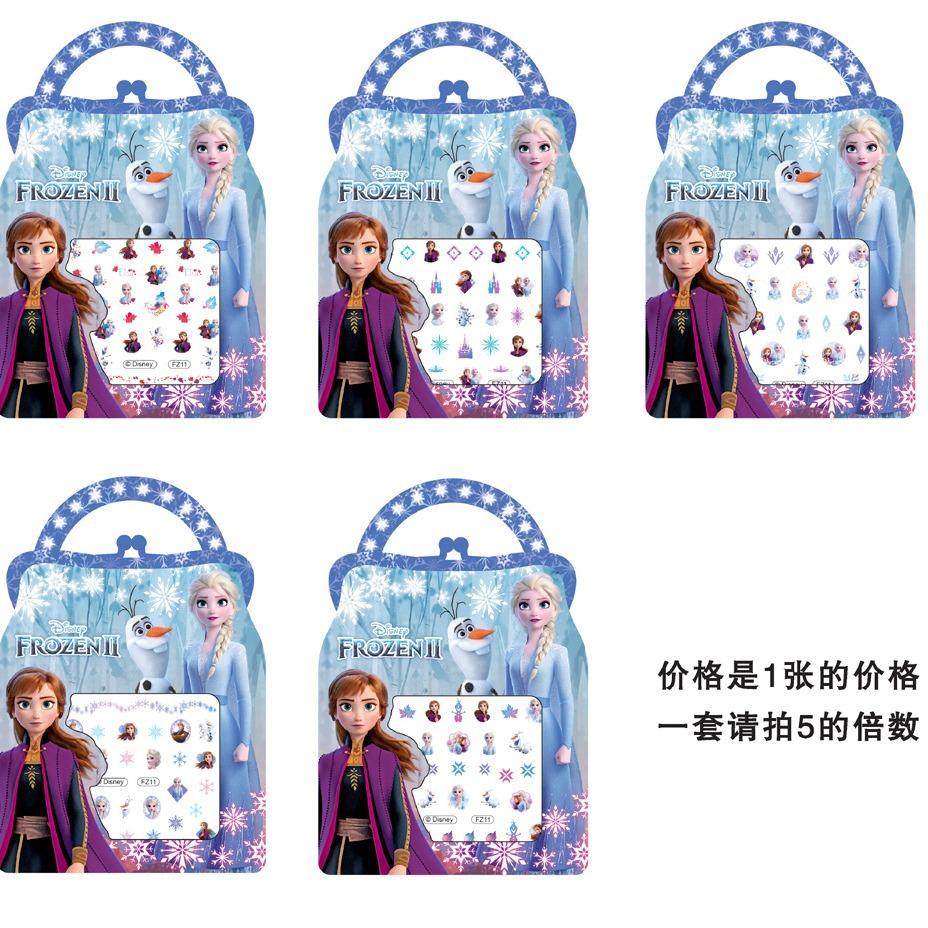 genuine 3d princess frozen cartoon nail stickers children stickers girl cute luminous nail beauty applique Item Picture