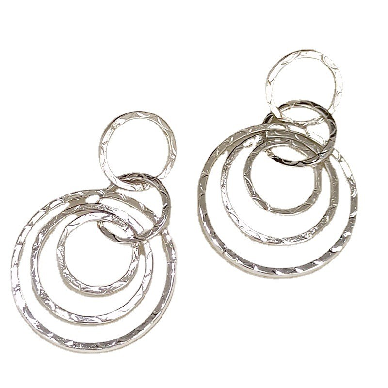 European and American retro ear hooks, personalized alloy multi-layer round earrings, women 's fashionable and trendy party earrings earrings details Picture