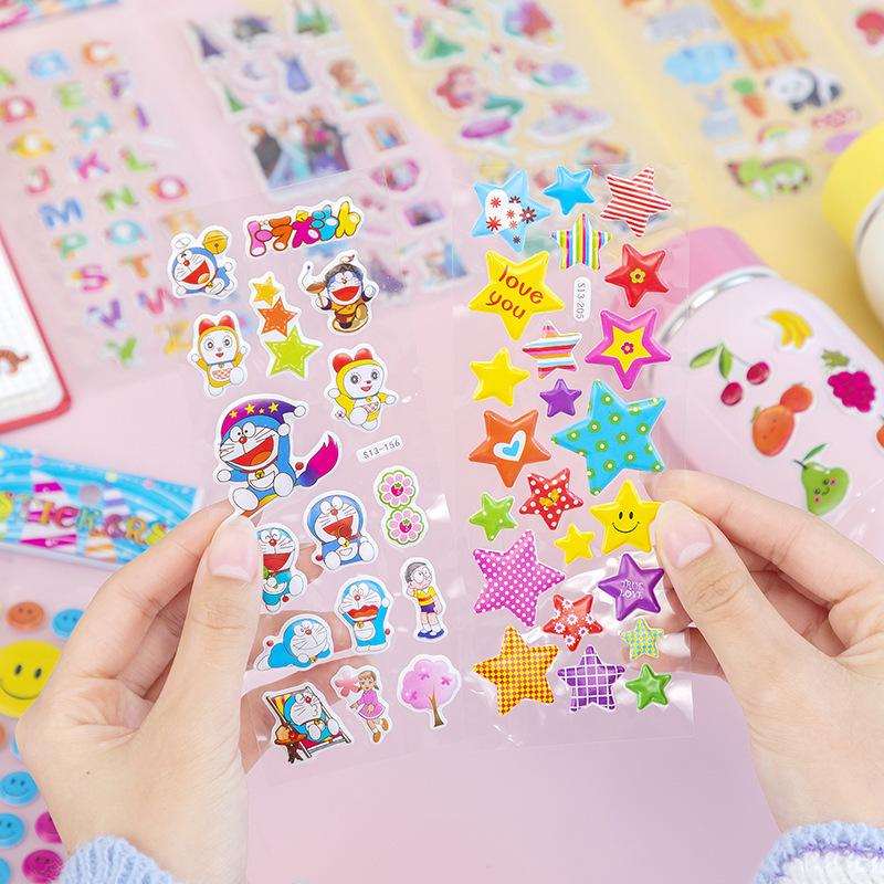 3d 3d bubble sticker paper stickers children's cartoon stickers cartoon princess stickers kindergarten reward stickers wholesale