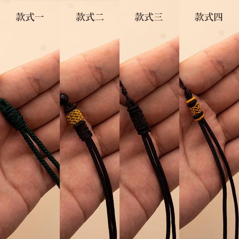 long double circle necklace rope diy hand-woven peace buckle jade jade pendant string pendant jade pendant beeswax lanyard Application Scenario