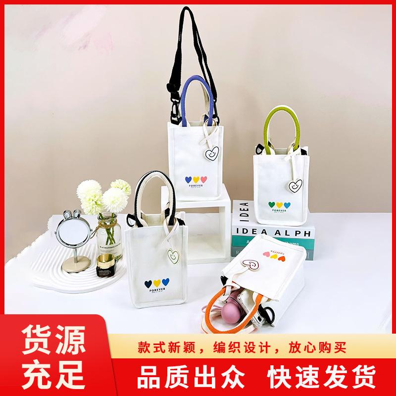 Crossbody Lamination Waterproof Canvas Bag Dual-Use Tote Fresh Japanese Cartoon Mobile Phone Bag