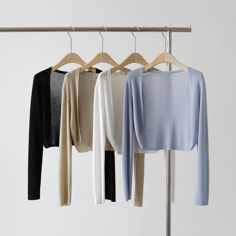 ice silk knitted cardigan coat women's summer shawl autumn outerwear thin waistcoat air conditioning blouse blouse short top
