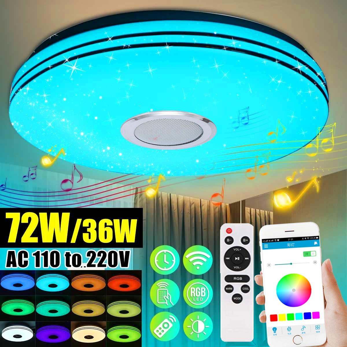bluetooth music ceiling lamp l round bedroom light appled colorful lamp rgb factory direct sales 34cm new Specification drawing