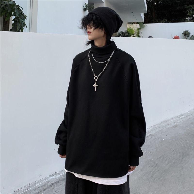 klein blue turtleneck bottoming shirt men's ins trendy autumn and winter thickened warm t-shirt men's loose casual inner wear blouse Application Scenario