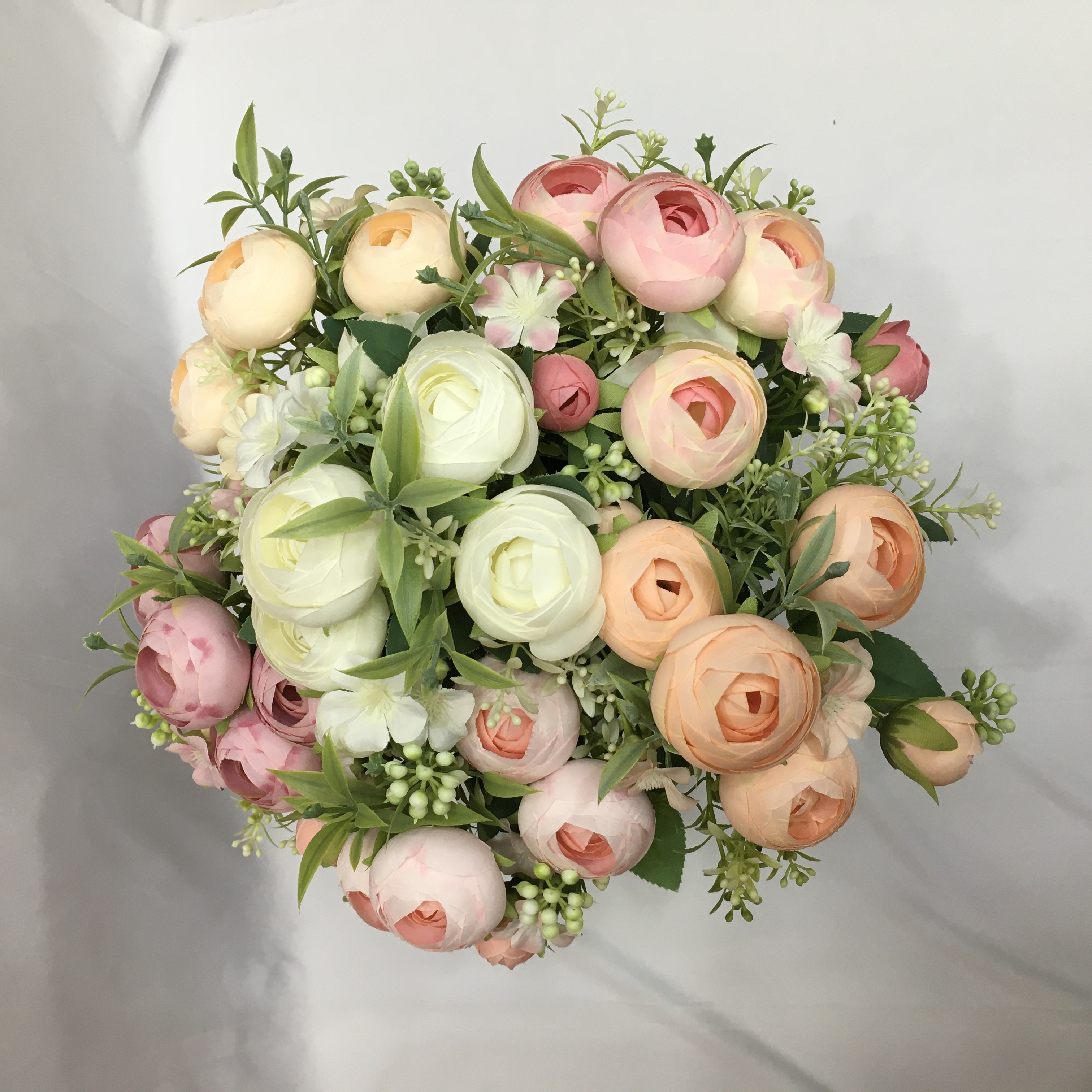 客厅仿真花假花婚庆布置6叉大茶苞