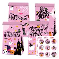 2024 new halloween candy snack paper bag cute funny sealed sticker decoration props party supplies
