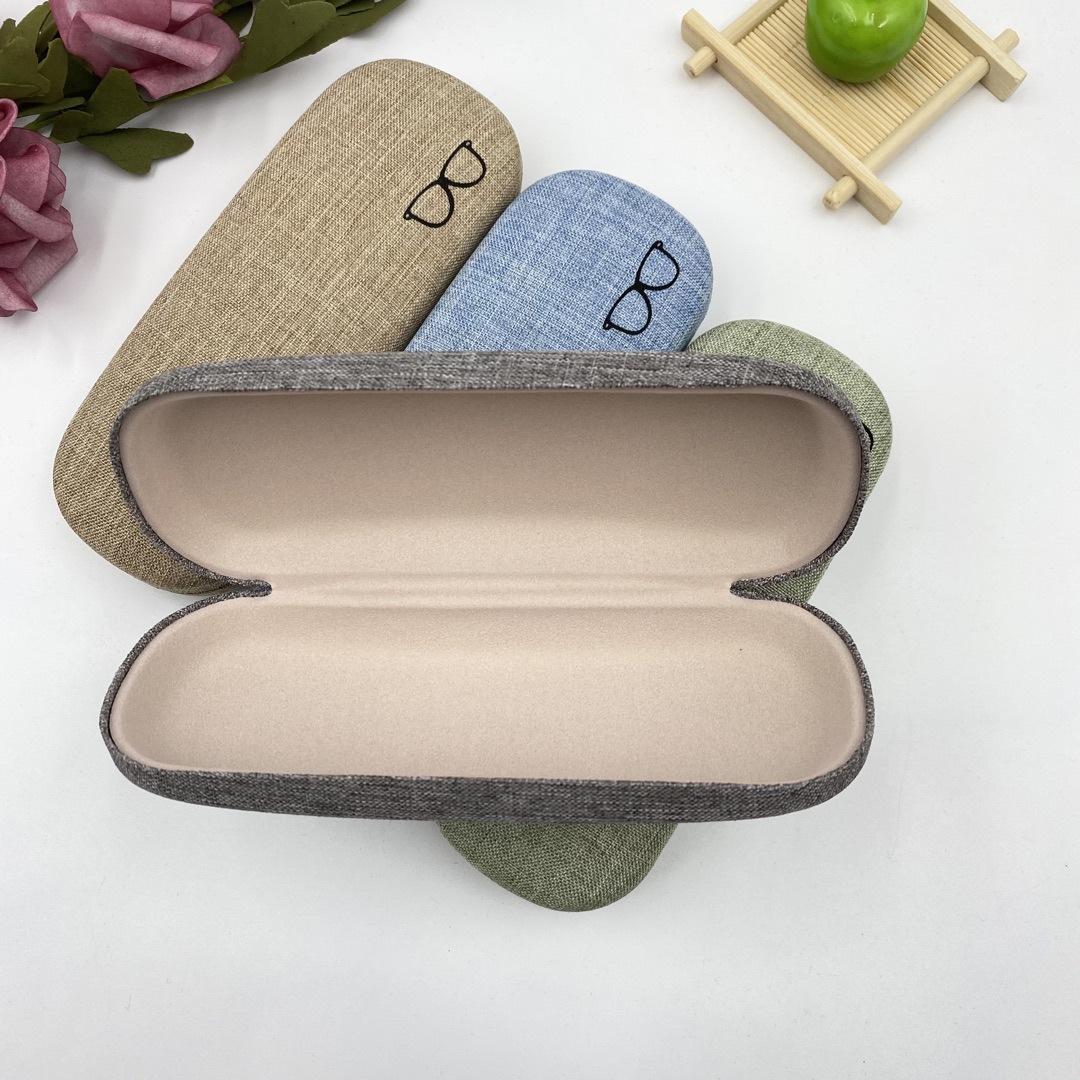 new fabric craft glasses case cotton and linen glasses case simple large frame men's and women's glasses cases made glasses case logo Specification drawing