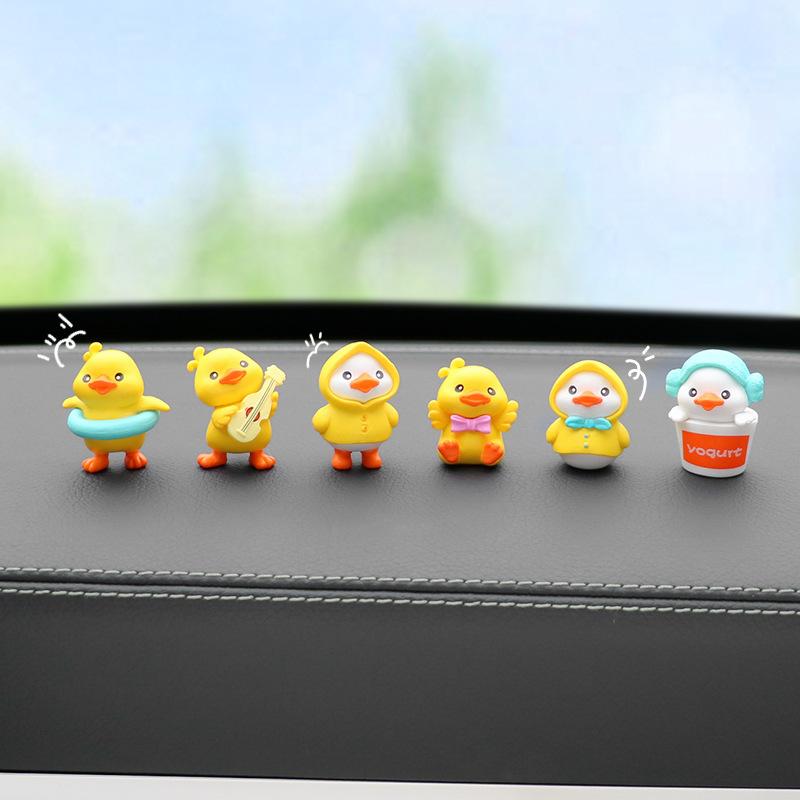 car mini cute screen center console decoration small yellow duck figurine doll car decoration supplies car interior car