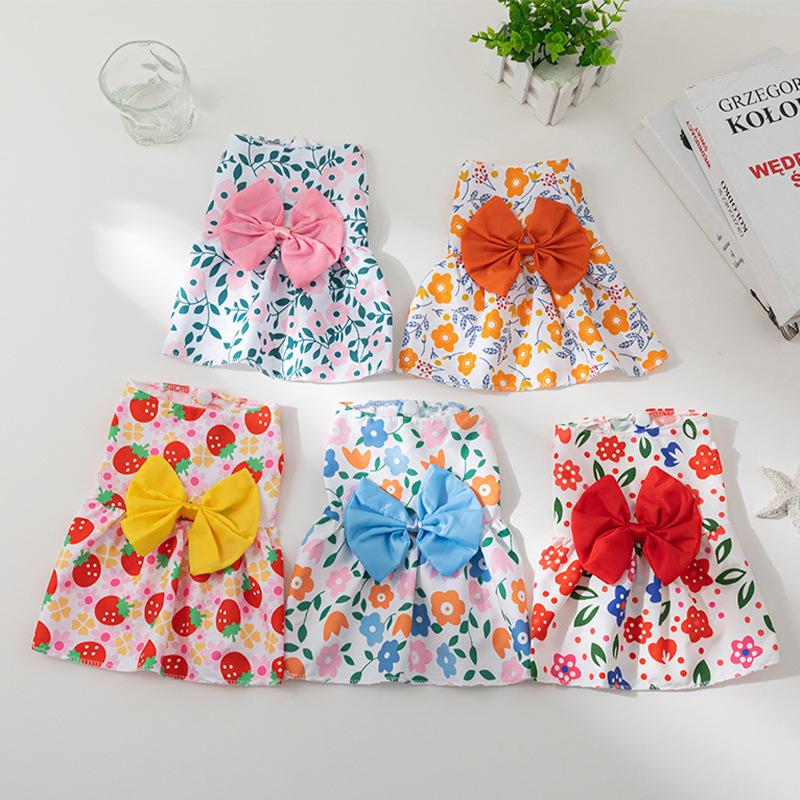 small dog floral princess dress teddy than skirt dog bowknot dress dog